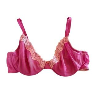 Victoria's Secret Tease Lace-Trim Unlined Demi Bra Luscious Rose Pink Size 38C